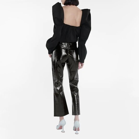 NWOT J Brand patent black lambskin leather cropped trousers, 31 - Picture 8 of 16